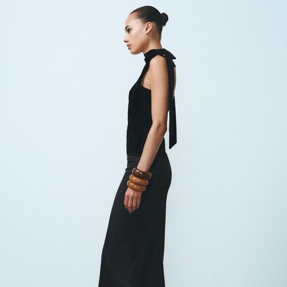 Zara velvet bows top - Picture 3 of 8